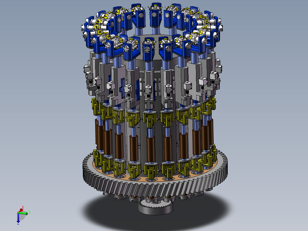 转塔式贴片机3d图纸 贴片机械机构3d图纸非标设计 贴标机头3d模型
