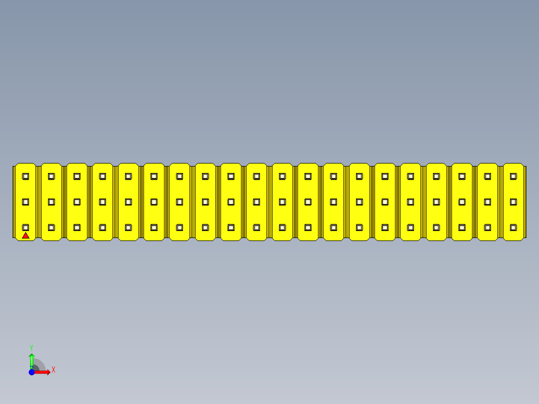 彩色公头100mil（2.54mm）系列-DS1021_yellow_3x20p_100mil_Type5_rev1.0前视图
