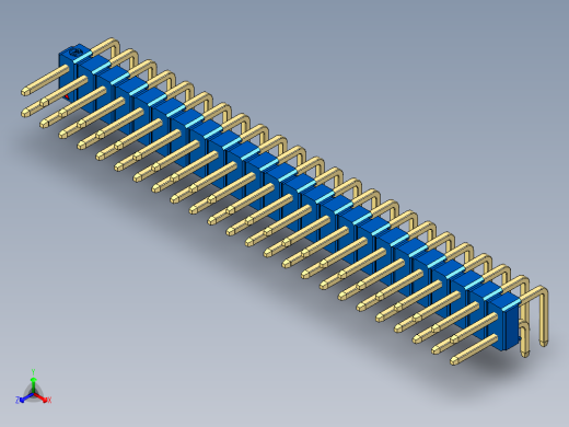 彩色公排针 100mil 2.54mm 系列-DS1022_blue_2x24p_100mil_TypeD_rev1.0