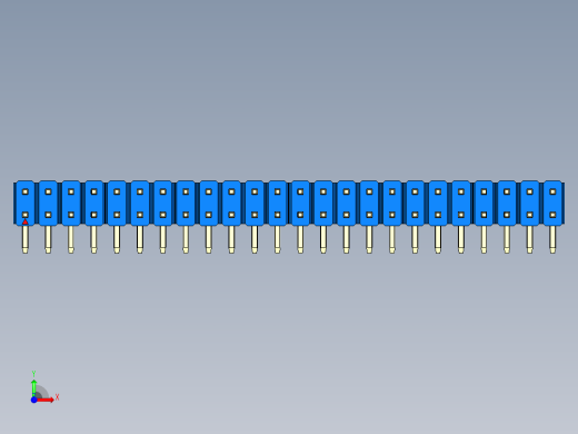 彩色公排针 100mil 2.54mm 系列-DS1022_blue_2x24p_100mil_TypeD_rev1.0前视缩略图