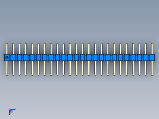 彩色公排针 100mil 2.54mm 系列-DS1022_blue_2x24p_100mil_TypeD_rev1.0俯视缩略图