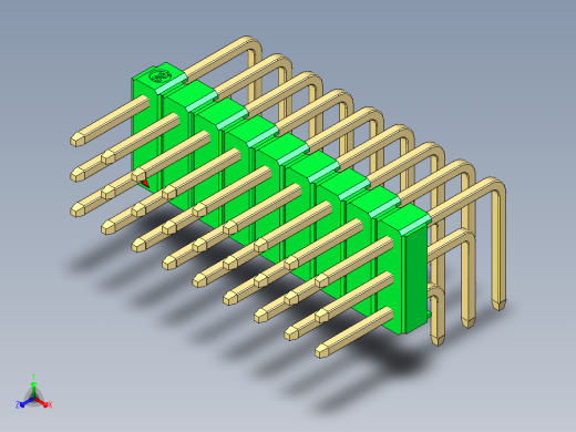彩色公排针 100mil 2.54mm 系列-DS1022_green_3x09p_100mil_TypeD_rev1.0