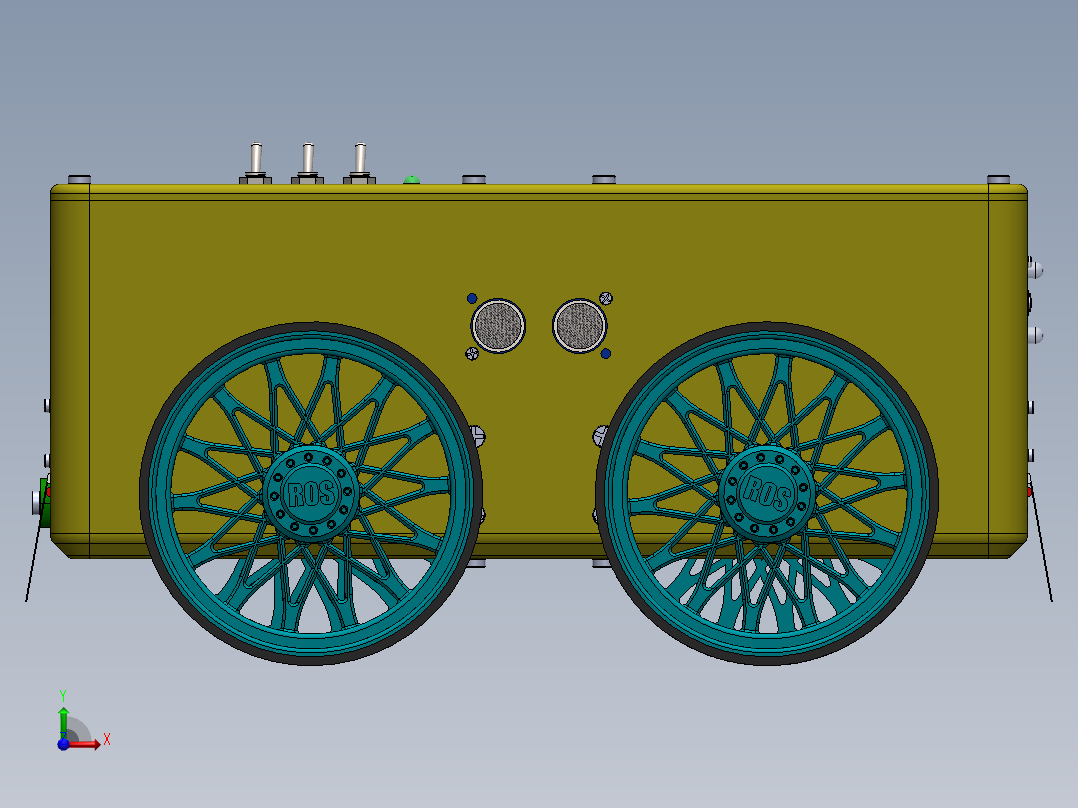 四轮小车设计模型前视图