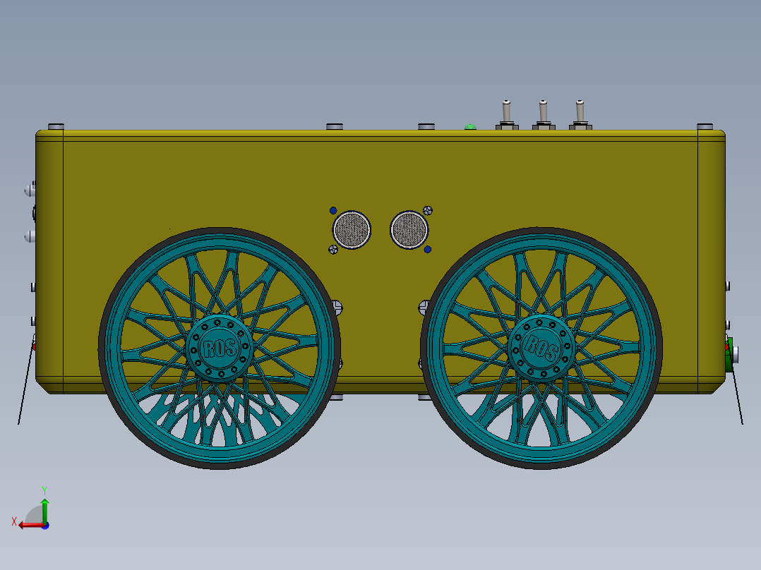 四轮小车设计模型后视图