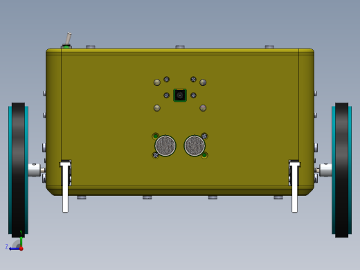 四轮小车设计模型右视缩略图