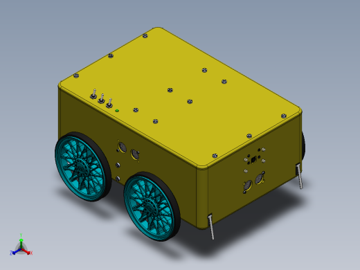 四轮小车设计模型正等轴测缩略图