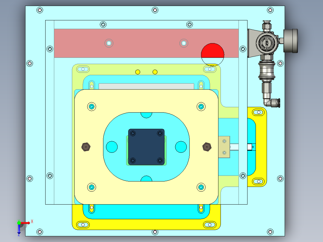 筒灯压合机俯视图