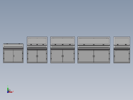 琴式操作台斜面控制柜5种前视缩略图