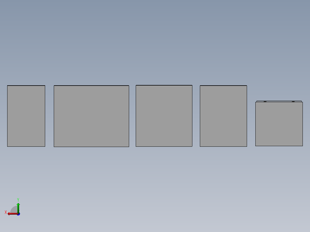 琴式操作台斜面控制柜5种后视图