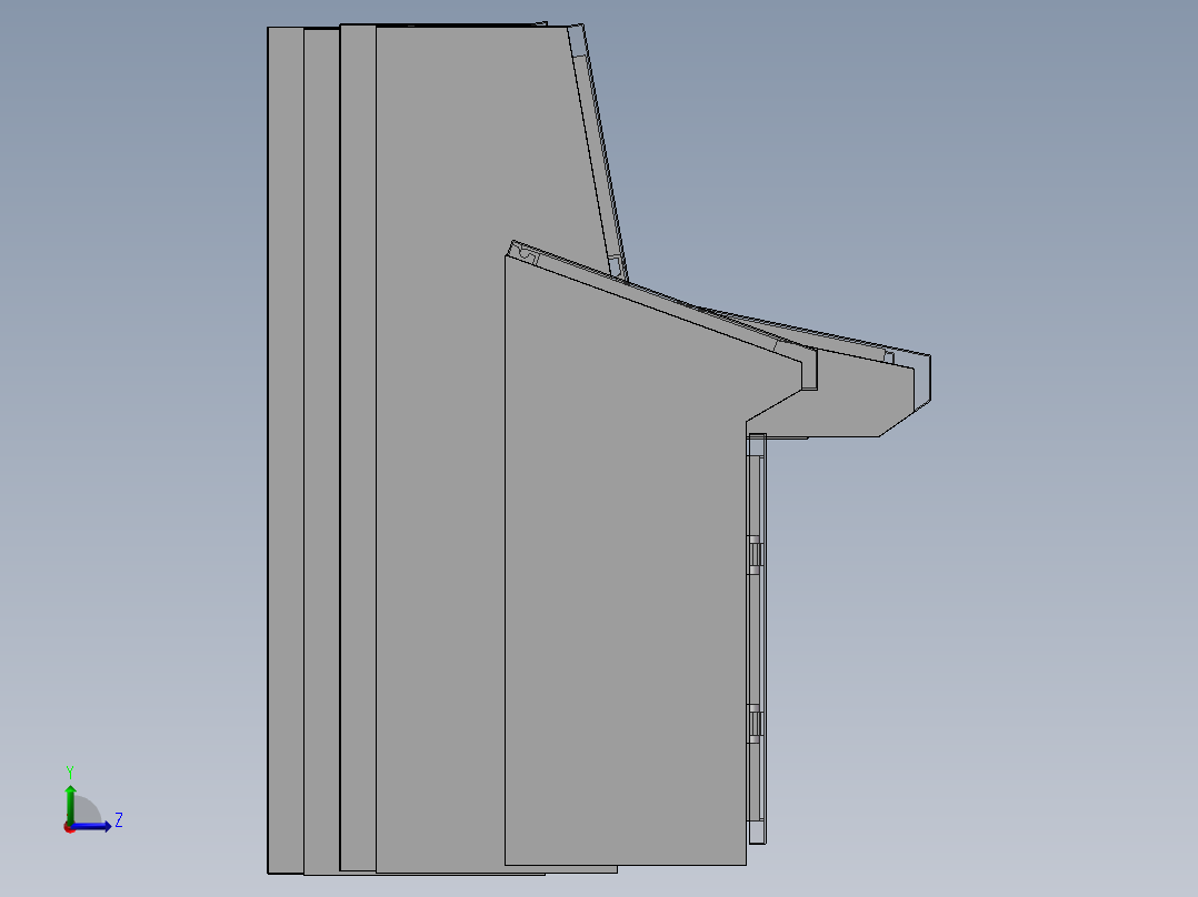琴式操作台斜面控制柜5种左视图