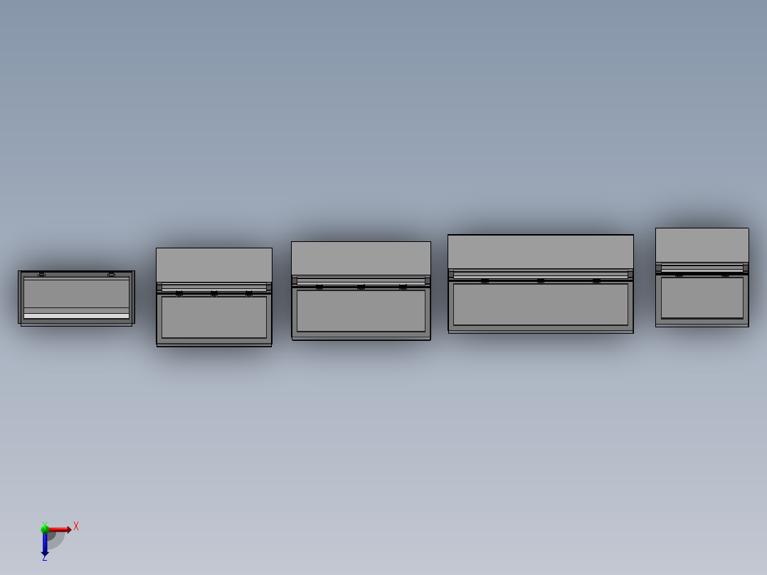琴式操作台斜面控制柜5种俯视图