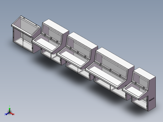 琴式操作台斜面控制柜5种正等轴测缩略图