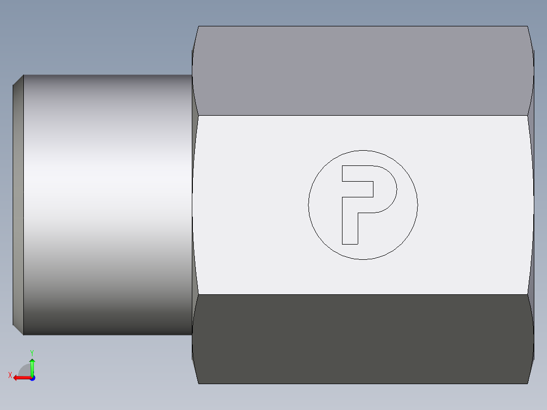 卡套式工业通用硬管接头EO_Swivel_connector_GAI10LRCFX后视图