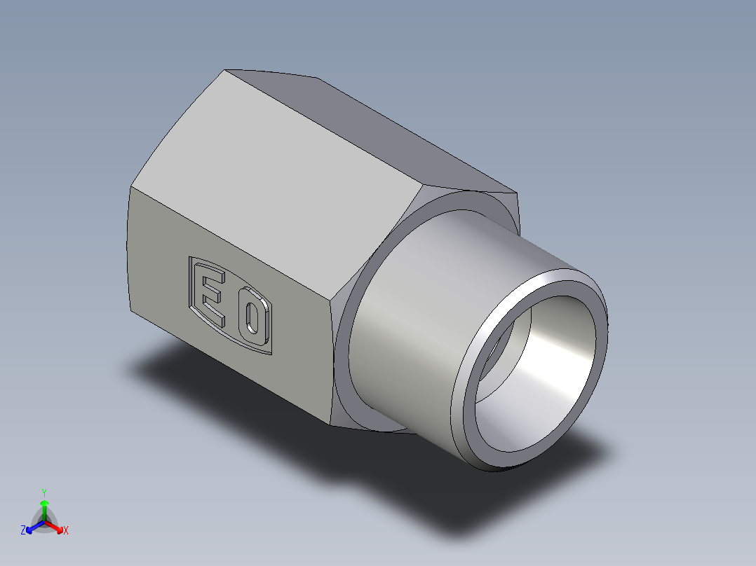 卡套式工业通用硬管接头EO_Swivel_connector_GAI10LRCFX正等轴测图
