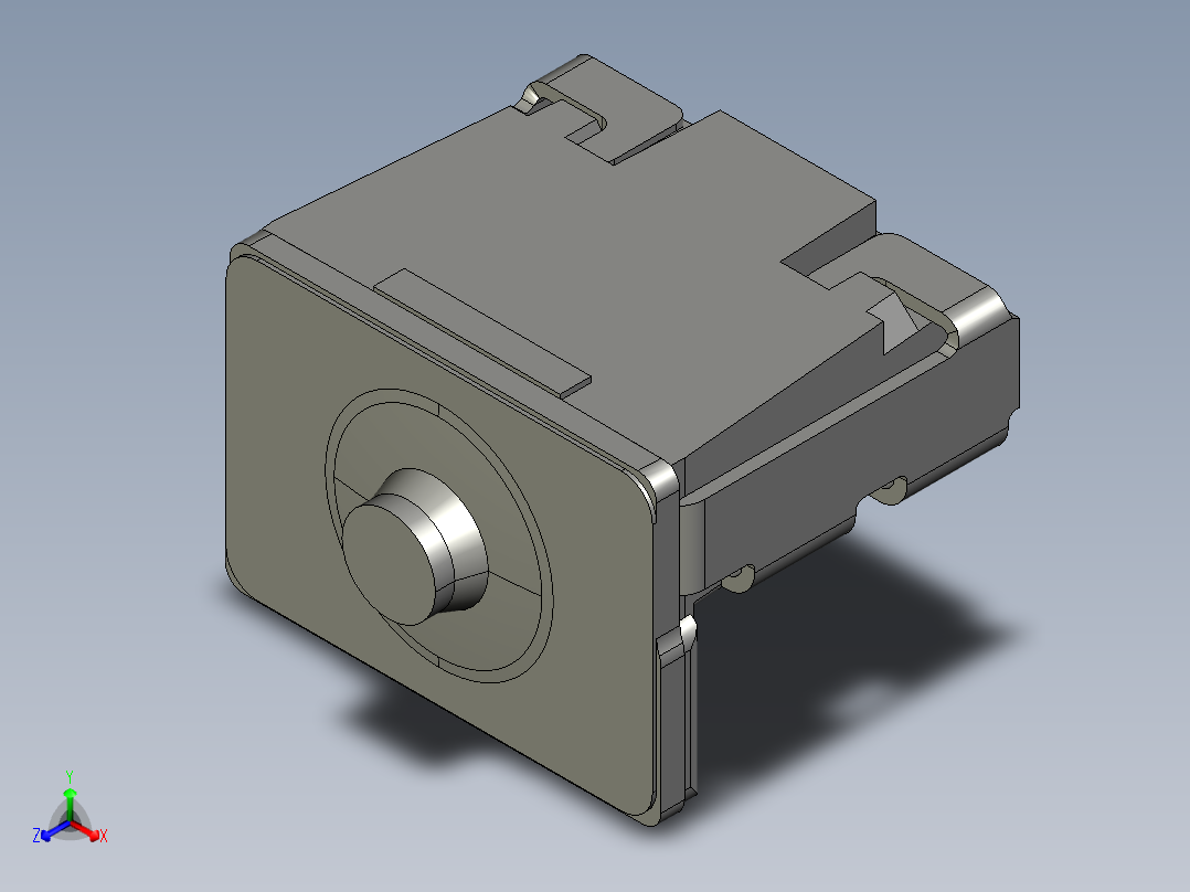 12.8㎜ x 2.3㎜侧面操纵边缘贴装轻触开关正等轴测图