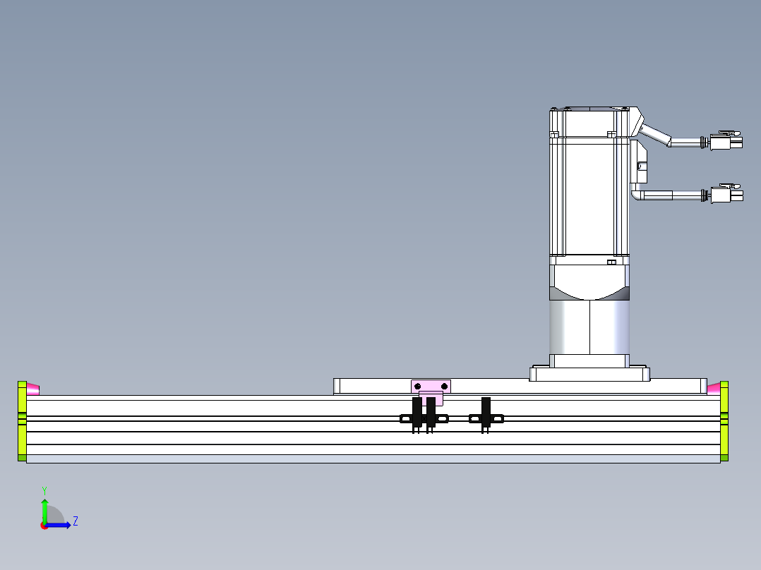 东锦齿条传动DH136G-S200-BU-减速机+P400W左视图