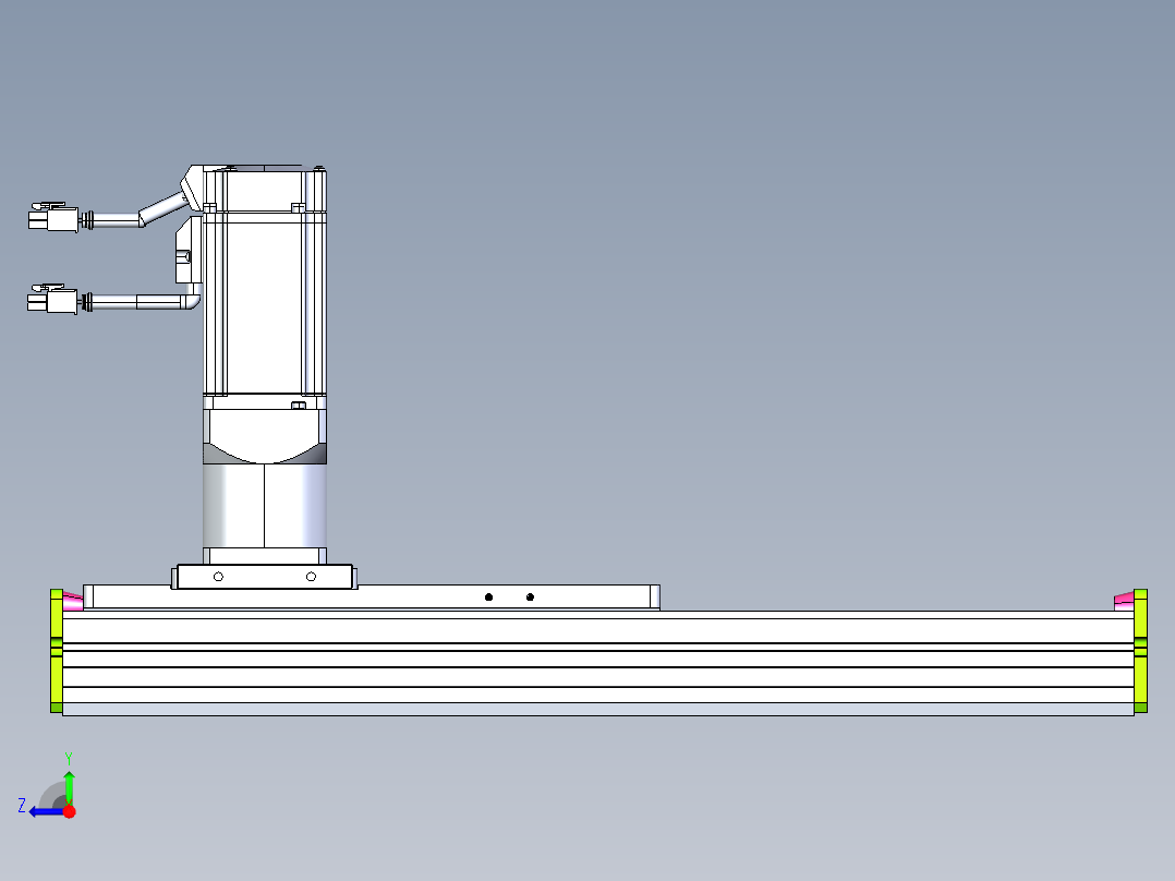 东锦齿条传动DH136G-S200-BU-减速机+P400W右视图