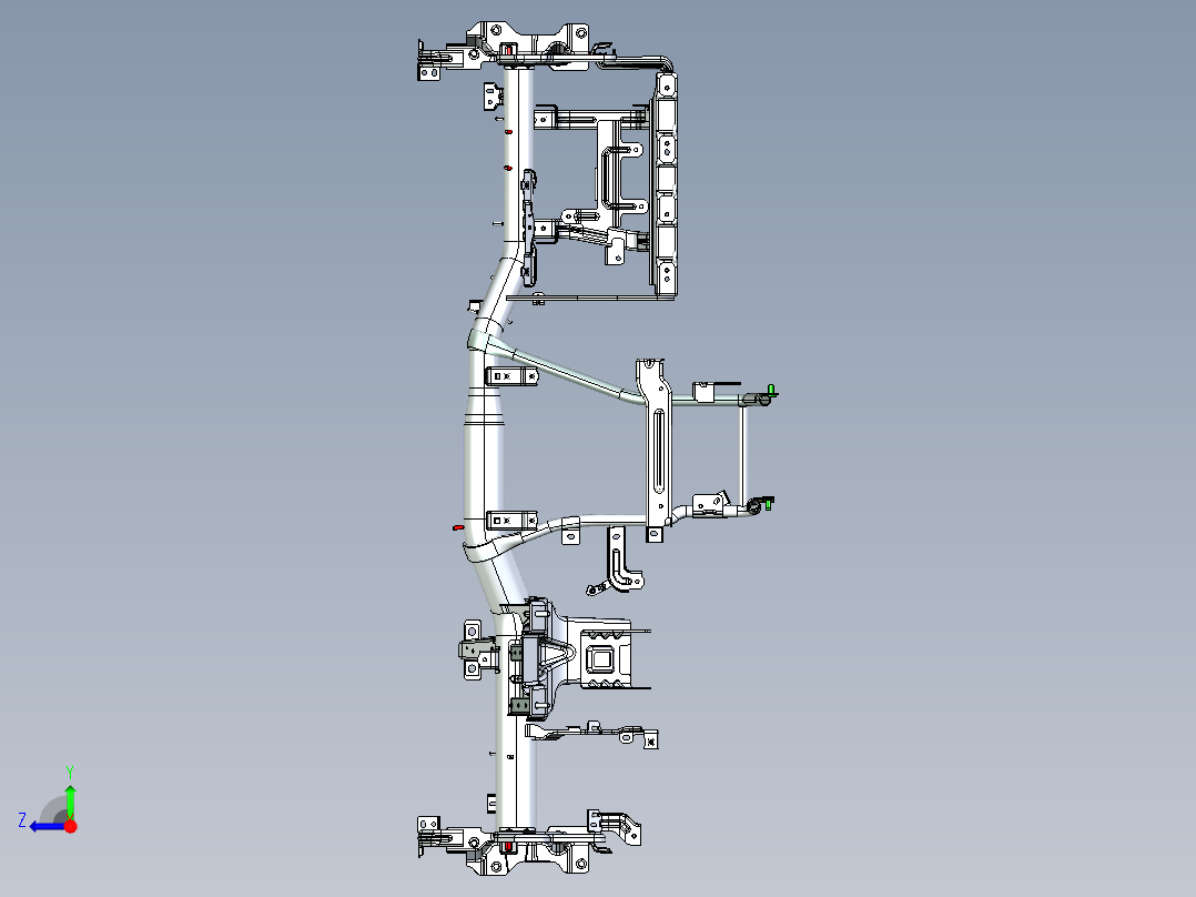 大货车前仪表盘骨架焊接治具(第二序)+翻转机构（机器人自动焊接）右视图