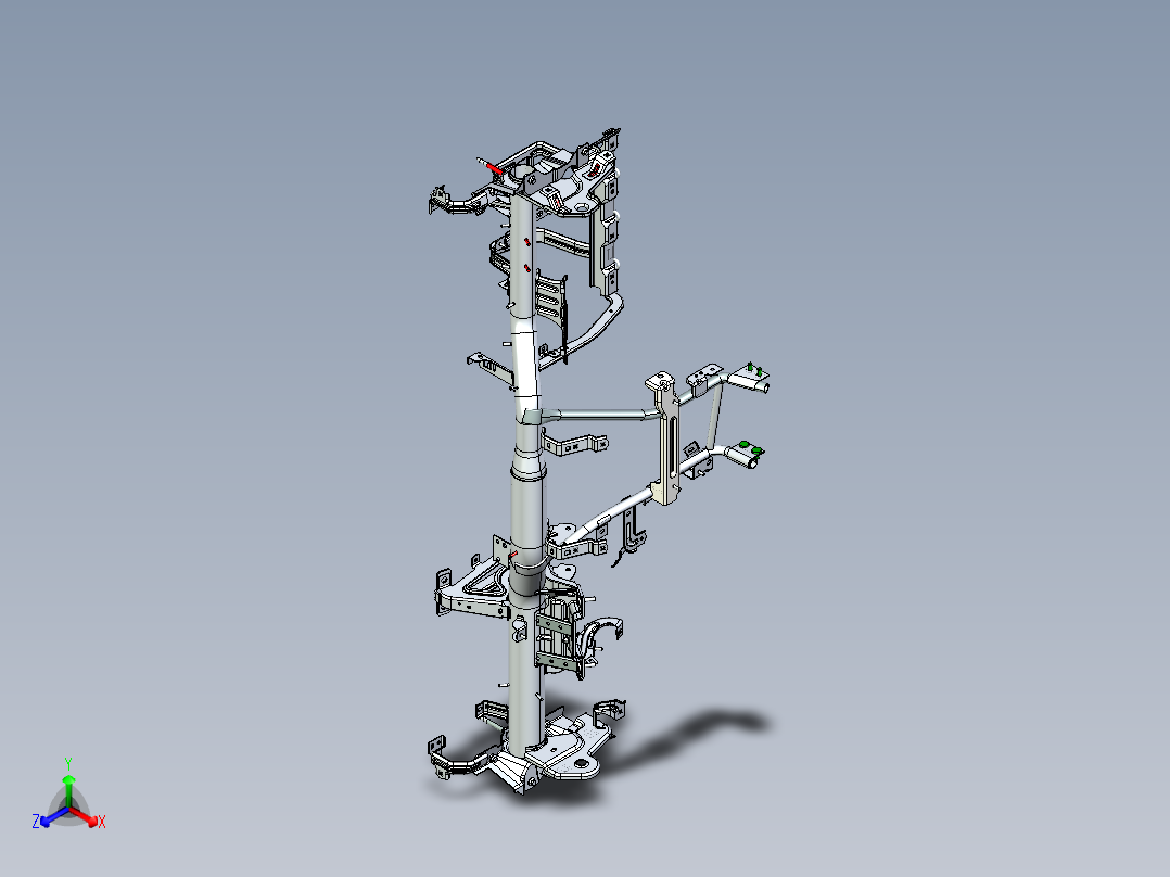 大货车前仪表盘骨架焊接治具(第二序)+翻转机构（机器人自动焊接）正等轴测图