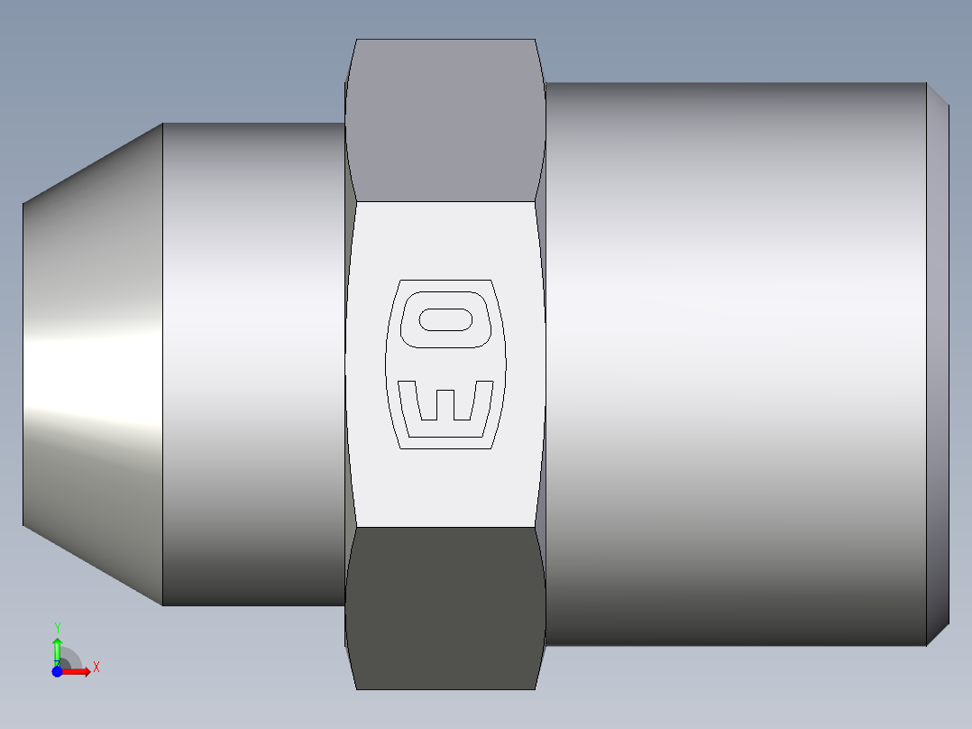 卡套式工业通用硬管接头EO_Weld_connector_AS08L71X前视图