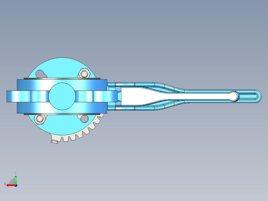 蝶阀3英寸solidworks-stp-igs格式后视图