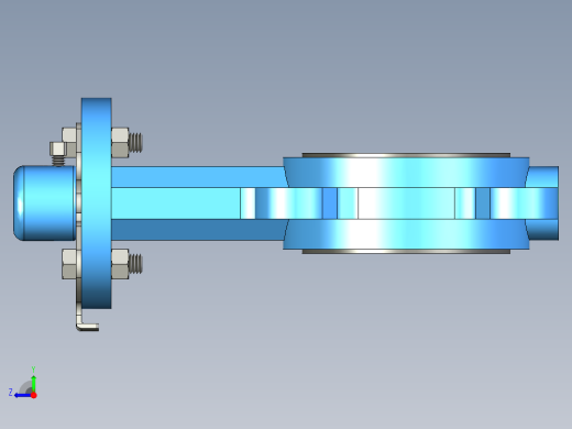 蝶阀3英寸solidworks-stp-igs格式右视缩略图