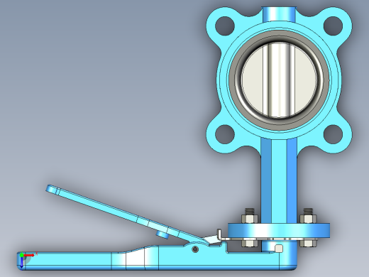 蝶阀3英寸solidworks-stp-igs格式俯视缩略图