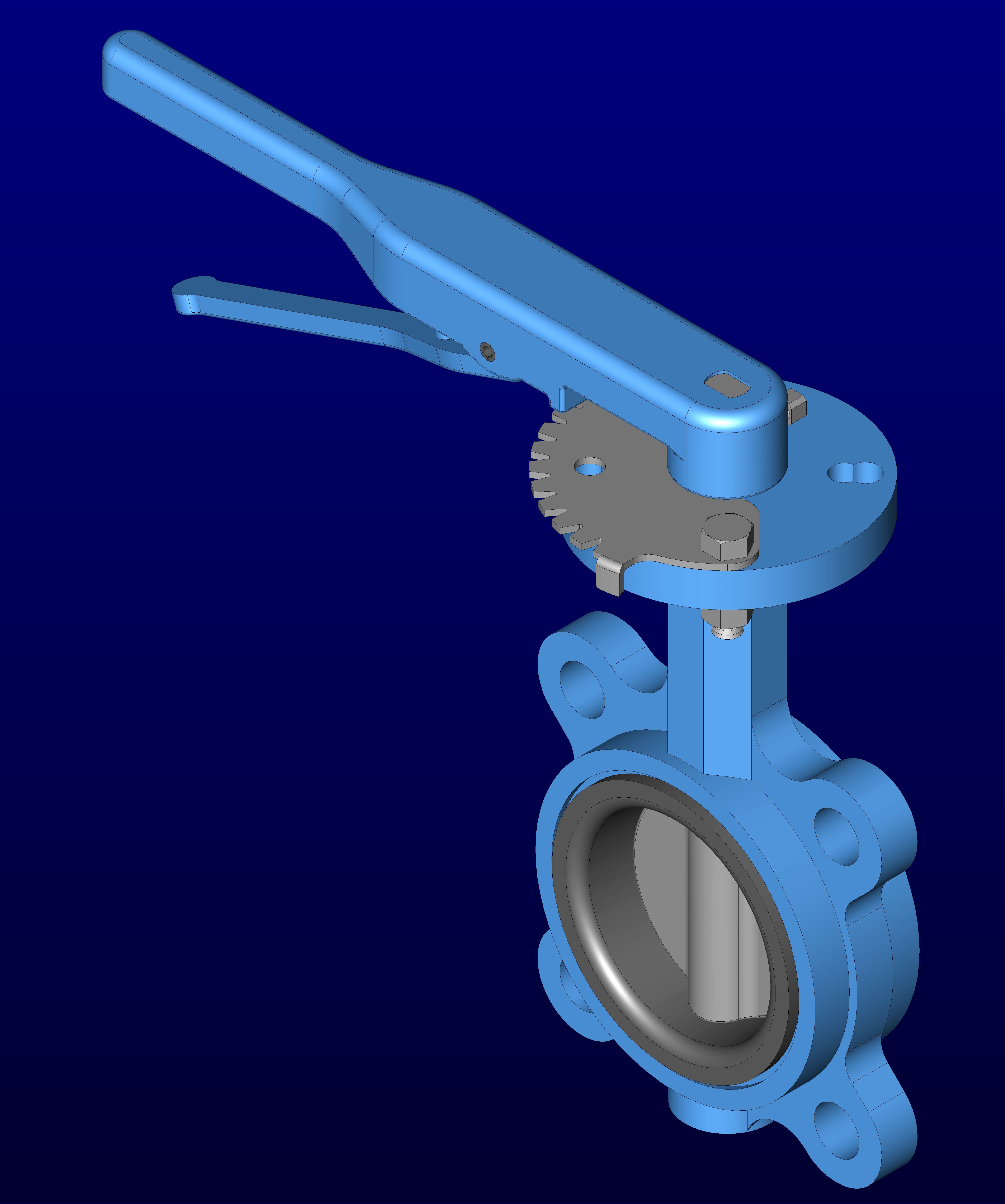蝶阀3英寸solidworks-stp-igs格式