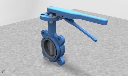 蝶阀3英寸solidworks-stp-igs格式缩略图