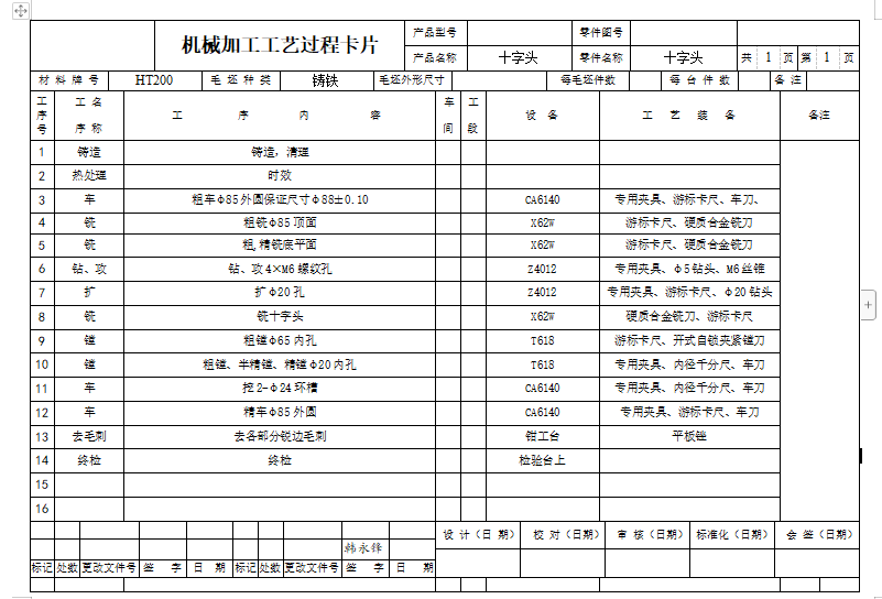 十字头活塞的铣35X35方孔专用夹具设计及加工工艺装备含非标5张CAD图