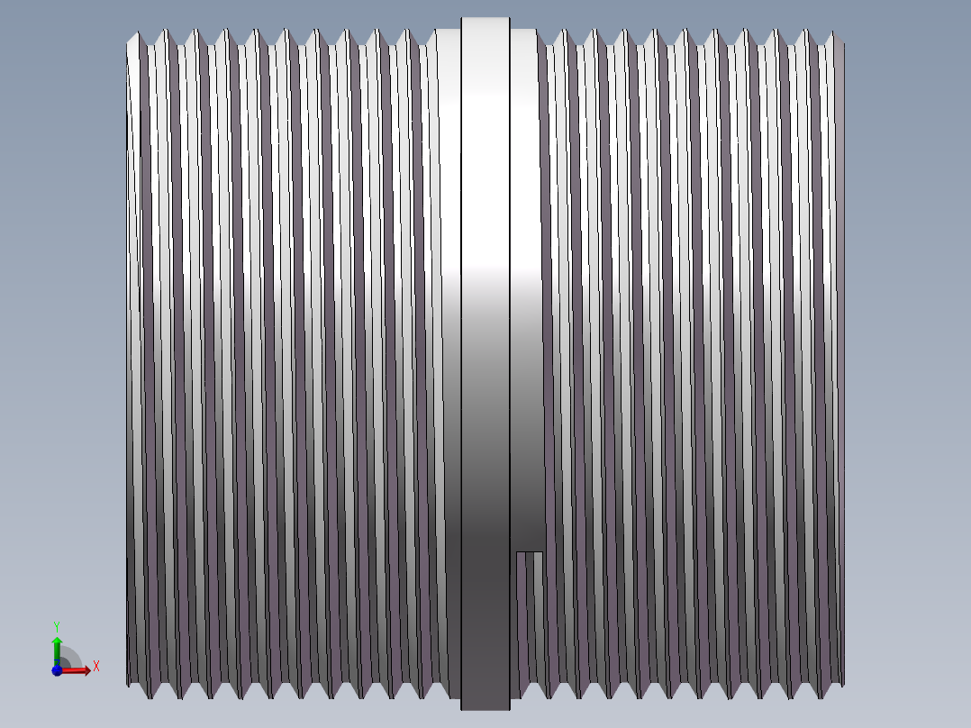 对丝-圆边等径 DN40前视图