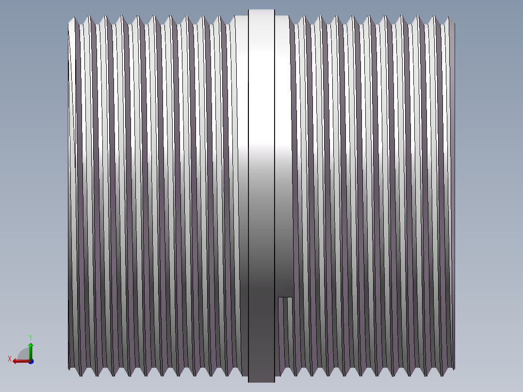 对丝-圆边等径 DN40后视图
