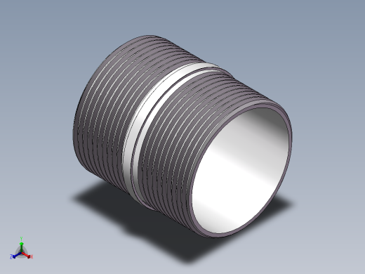 对丝-圆边等径 DN40正等轴测缩略图