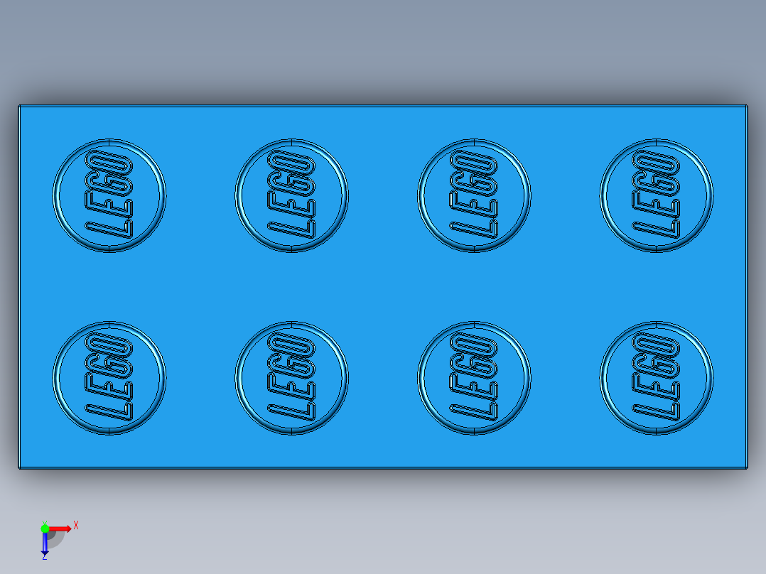 乐高套装 4421基本积木-300123 Bright Blue Brick 2 x 4.STEP俯视图