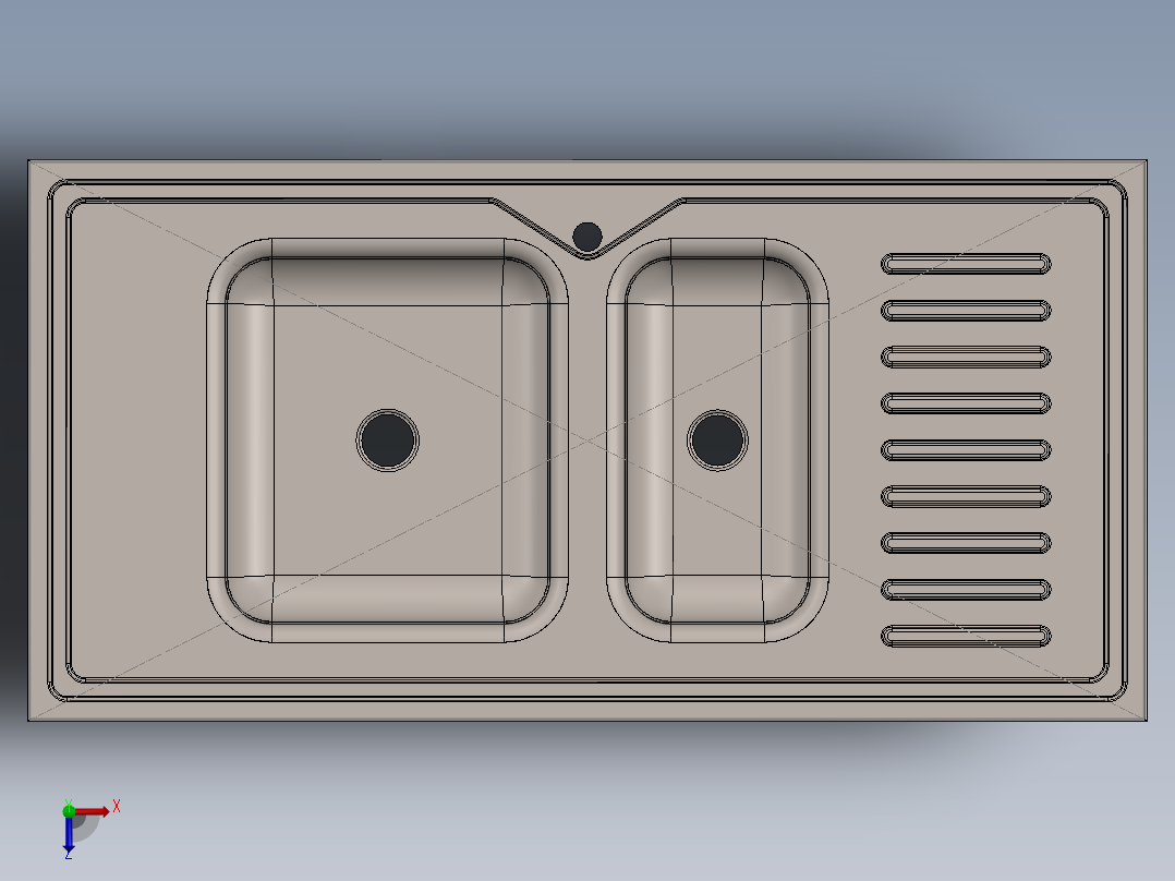 厨房水槽俯视图