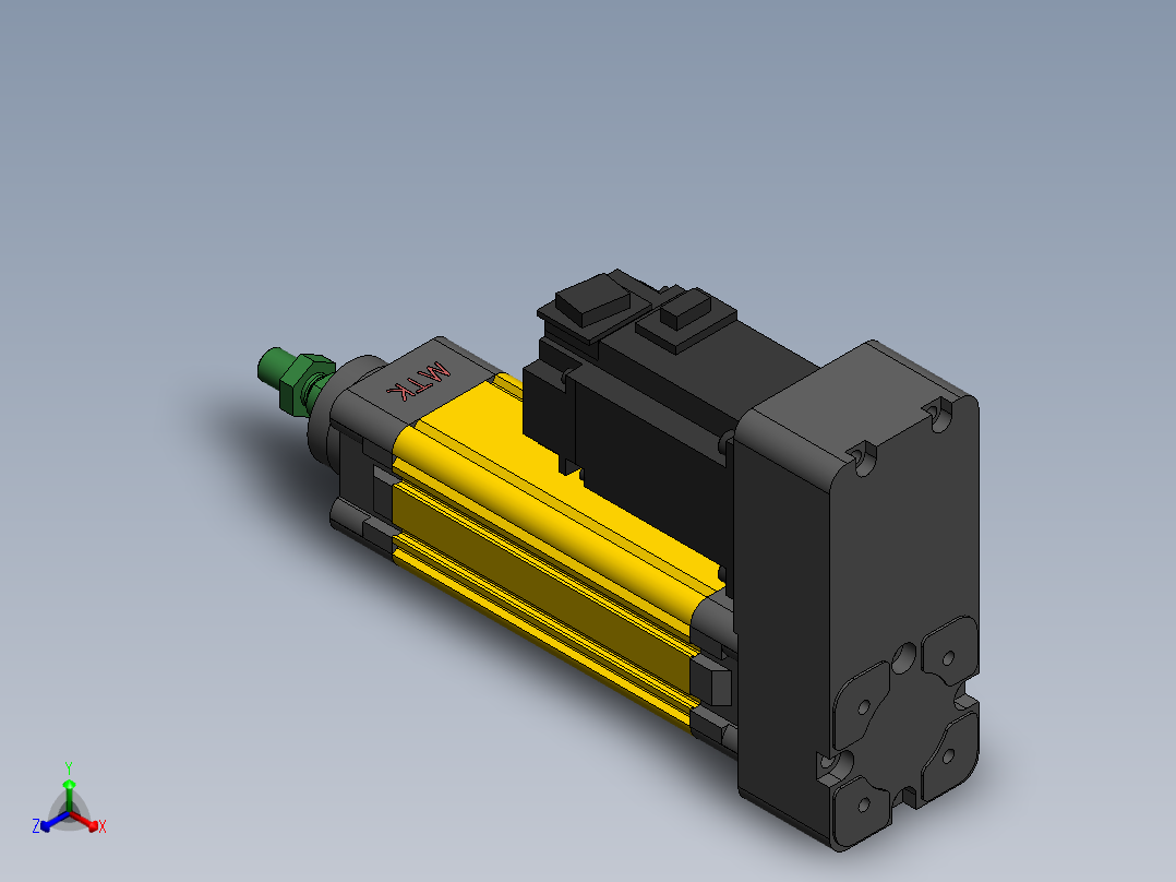 电动缸MES40-P-400W正等轴测图