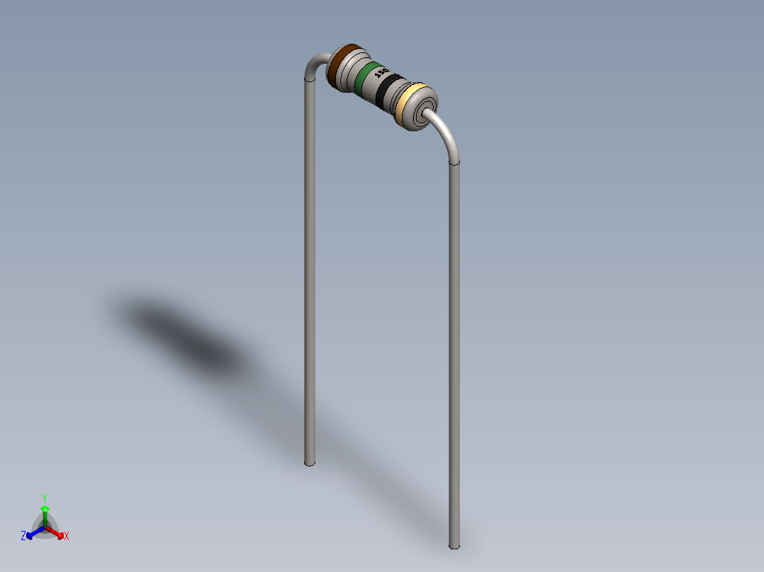 电容器 二极管 电阻器-Resistor 15 Ohm正等轴测图