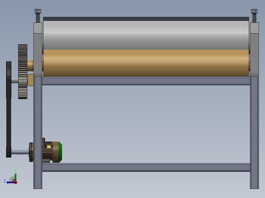 折弯辊机钣金右视图
