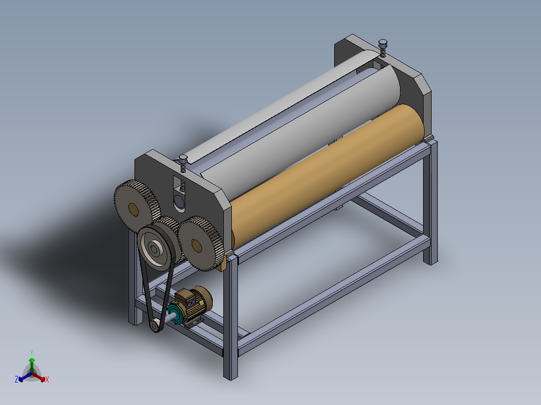 折弯辊机钣金正等轴测图