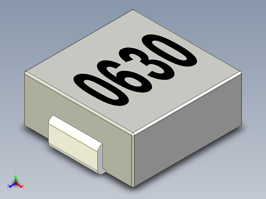 AMPLF（MPC、ASPI 等）SMD 功率电感器正等轴测图