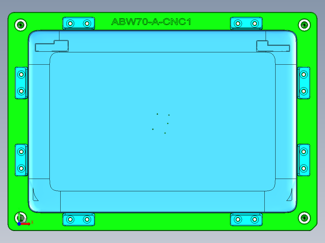 ABW70-A-笔记本CNC工装夹具三维模型CNC1-1203前视图