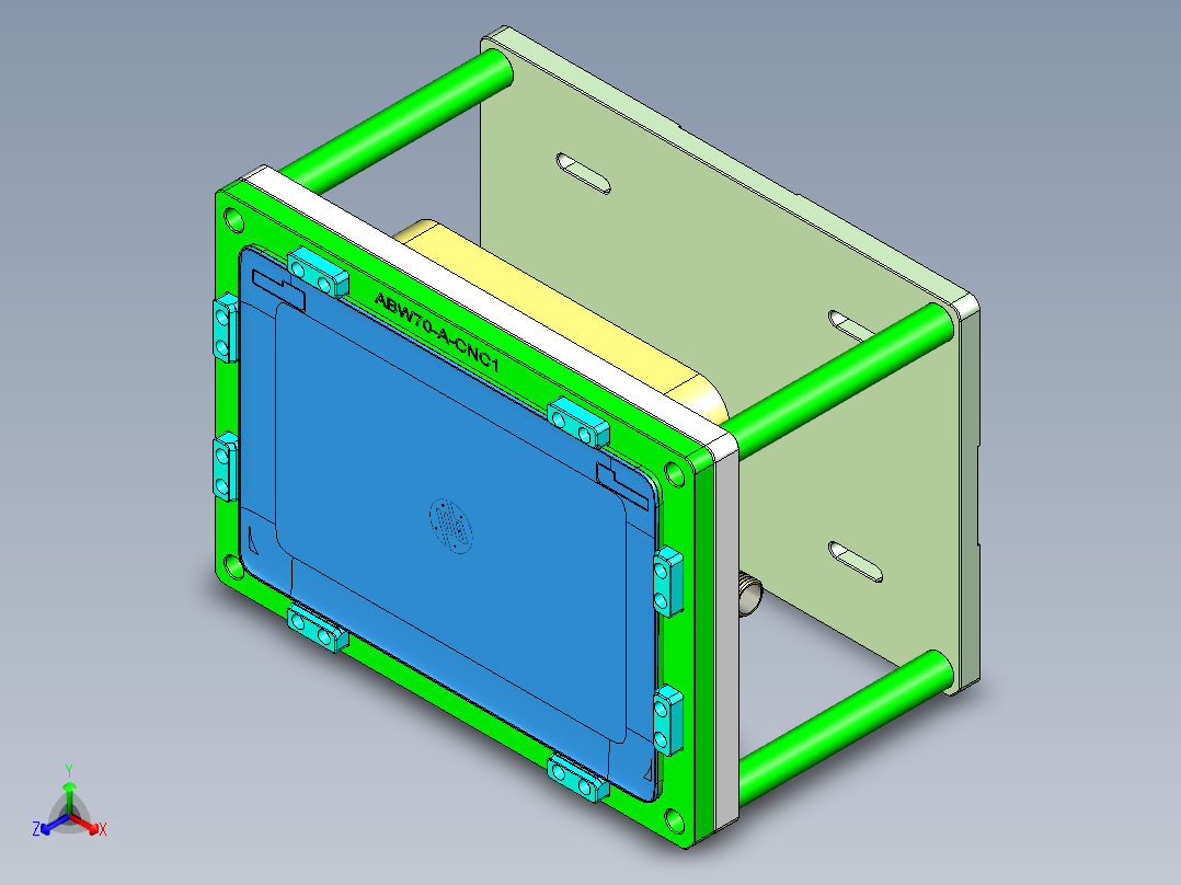 ABW70-A-笔记本CNC工装夹具三维模型CNC1-1203正等轴测图