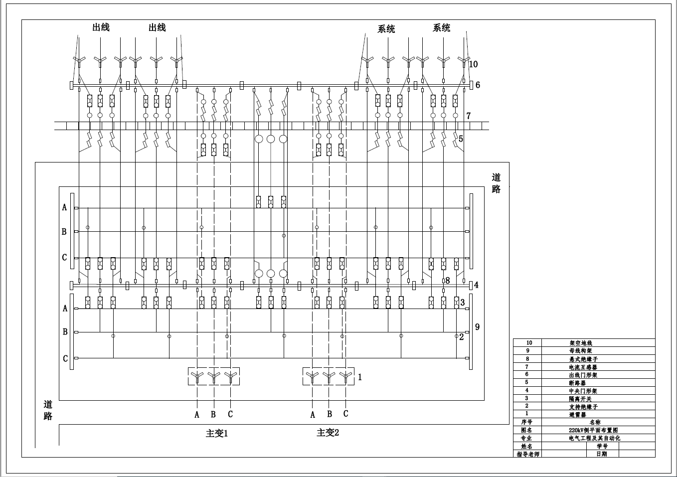 D0734-16019地区性降压变电站电气部分+CAD+说明书