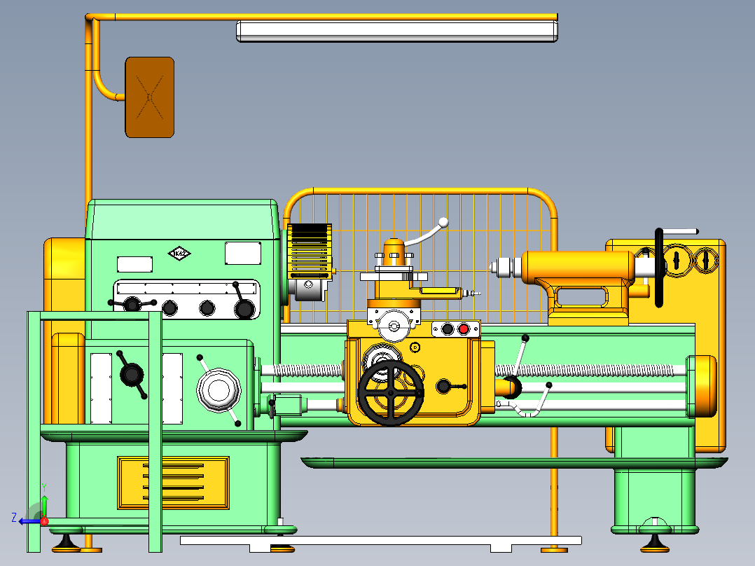 Lathe Machine 1K62车床数模sw20可编辑右视图
