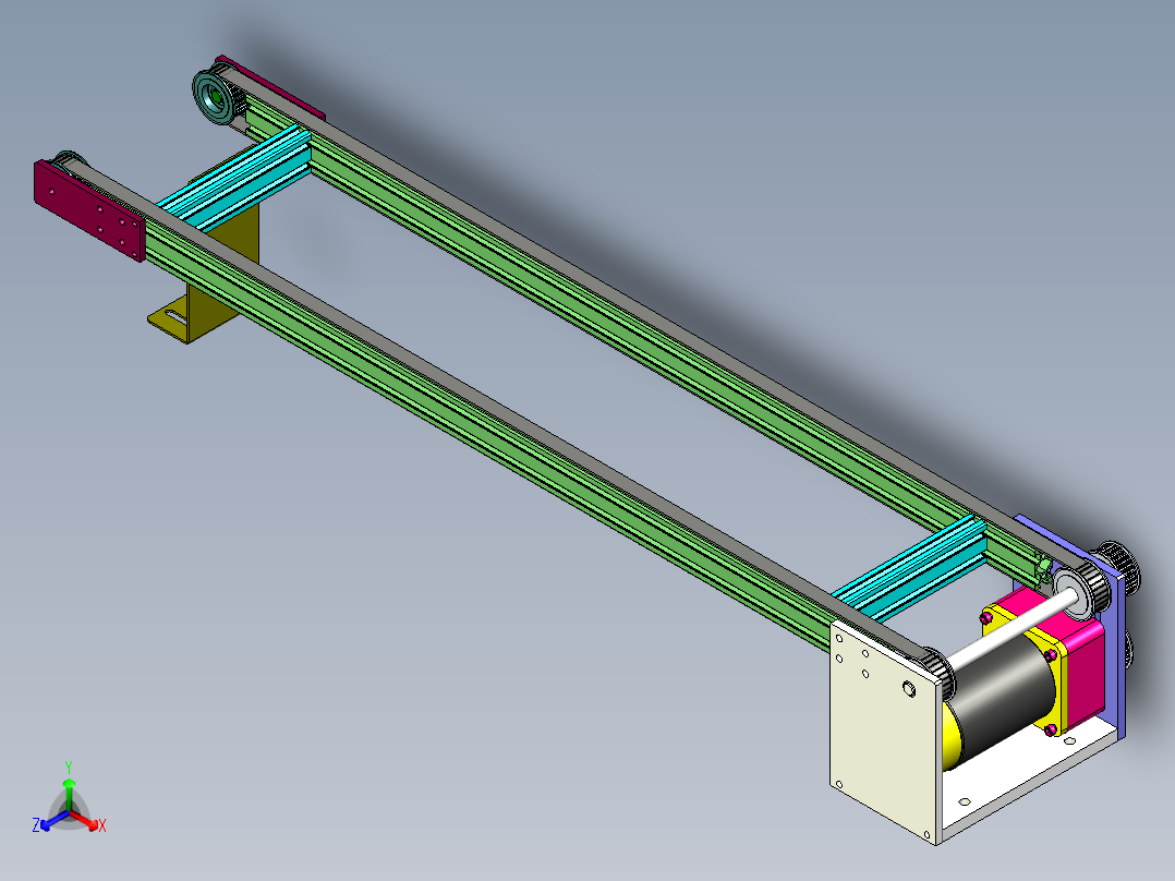 流水线同步带正等轴测图
