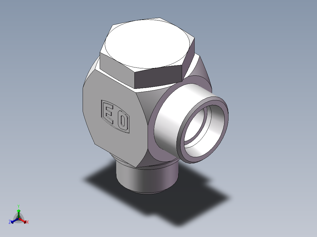 铰接式90度接头、1CI-26-22正等轴测图