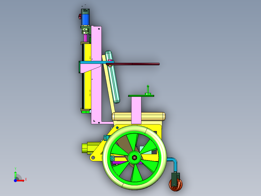 智能全自动四轮代步轮椅前视图