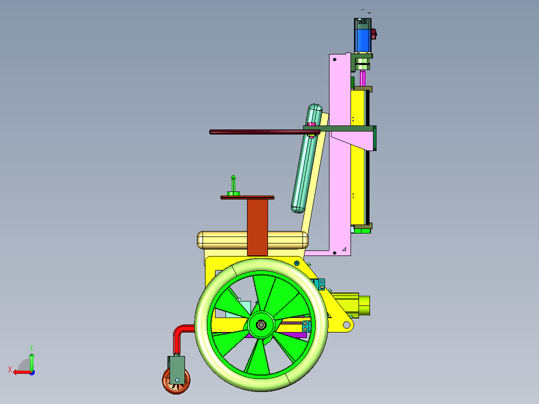智能全自动四轮代步轮椅后视图