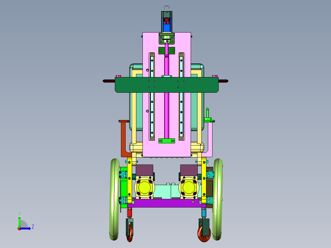智能全自动四轮代步轮椅左视图