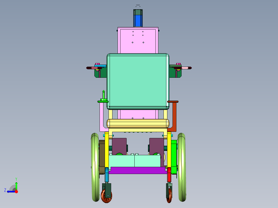 智能全自动四轮代步轮椅右视图